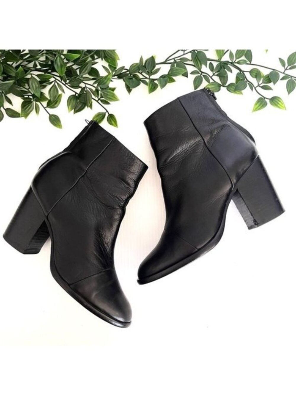 Rag & Bone Ankle Boots Black Newbury Leather Size 7.5